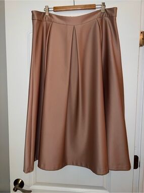 City Chic A-Line Skirt in Dusky Taupe